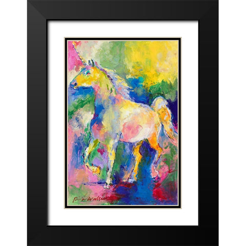 Unicorn Black Modern Wood Framed Art Print with Double Matting by Wallich, Richard