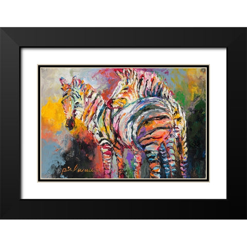 Zebras Black Modern Wood Framed Art Print with Double Matting by Wallich, Richard