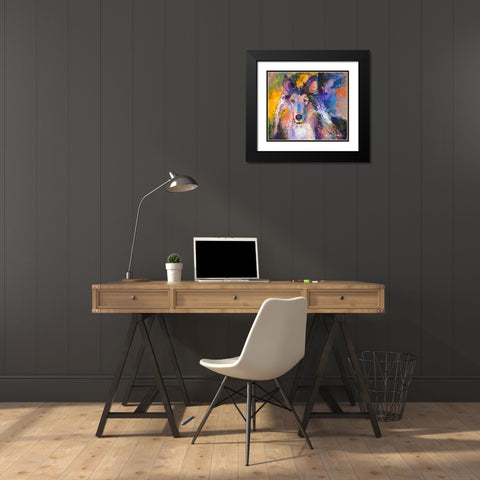 Collie Black Modern Wood Framed Art Print with Double Matting by Wallich, Richard