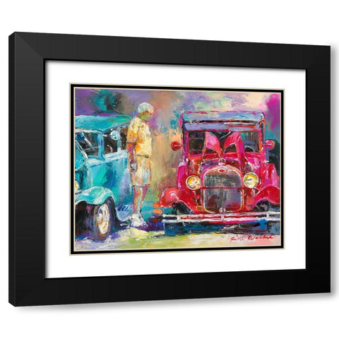 Old Cars Black Modern Wood Framed Art Print with Double Matting by Wallich, Richard