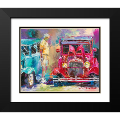 Old Cars Black Modern Wood Framed Art Print with Double Matting by Wallich, Richard