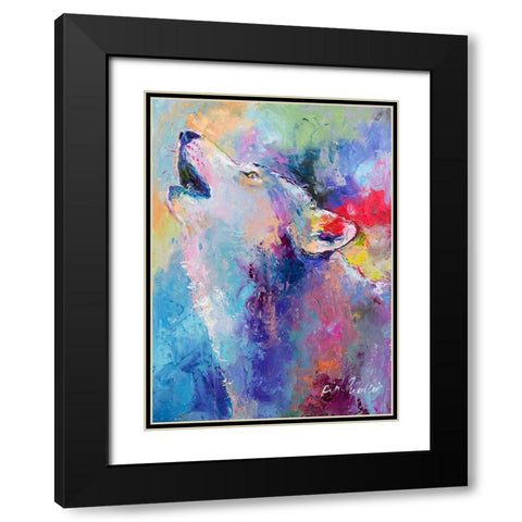 Wolf Black Modern Wood Framed Art Print with Double Matting by Wallich, Richard