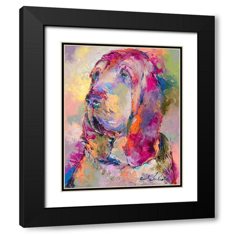 Blood Hound Black Modern Wood Framed Art Print with Double Matting by Wallich, Richard
