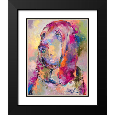 Blood Hound Black Modern Wood Framed Art Print with Double Matting by Wallich, Richard