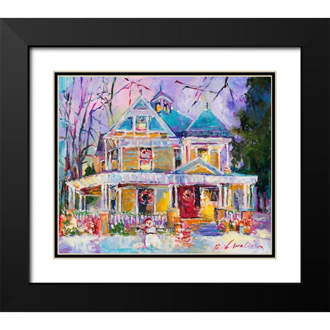 Christmas House Black Modern Wood Framed Art Print with Double Matting by Wallich, Richard