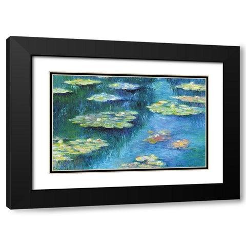 Botanical Garden Lilies 1 Black Modern Wood Framed Art Print with Double Matting by Wallich, Richard