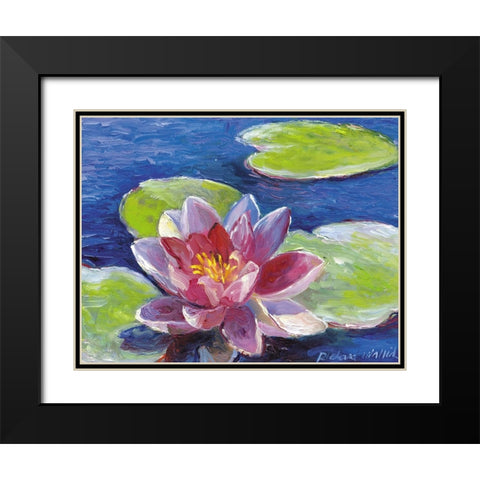 Lily Pad Flowers Black Modern Wood Framed Art Print with Double Matting by Wallich, Richard