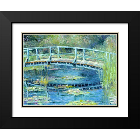 Botanical Garden Lilies Black Modern Wood Framed Art Print with Double Matting by Wallich, Richard
