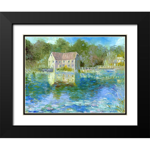 Old Mill Black Modern Wood Framed Art Print with Double Matting by Wallich, Richard