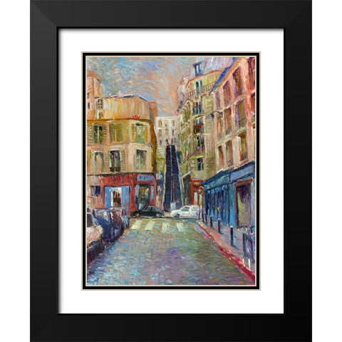 Paris Stairs Black Modern Wood Framed Art Print with Double Matting by Wallich, Richard