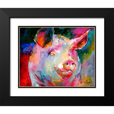 Art Pig 1 Black Modern Wood Framed Art Print with Double Matting by Wallich, Richard