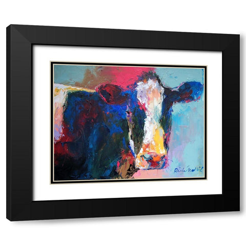 Art B Cow Black Modern Wood Framed Art Print with Double Matting by Wallich, Richard