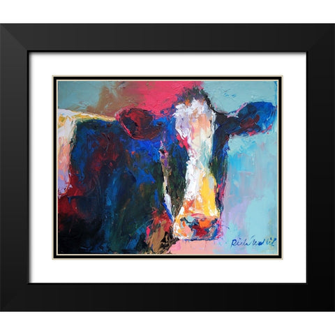 Art B Cow Black Modern Wood Framed Art Print with Double Matting by Wallich, Richard