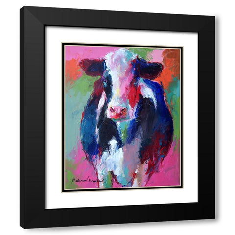 Art Pink Cow Black Modern Wood Framed Art Print with Double Matting by Wallich, Richard