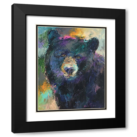 Art Bear Black Modern Wood Framed Art Print with Double Matting by Wallich, Richard
