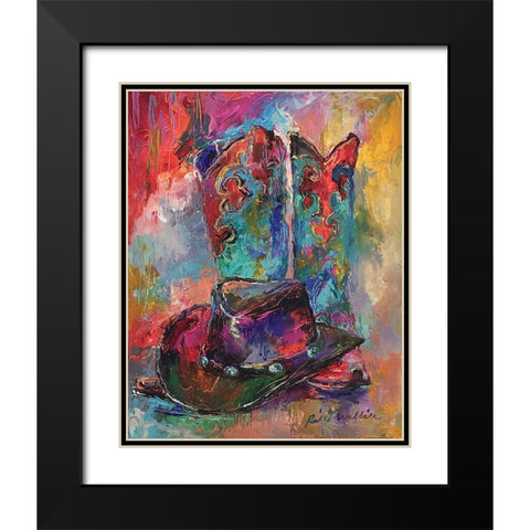 Art Boots Black Modern Wood Framed Art Print with Double Matting by Wallich, Richard