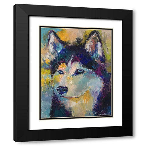 Art Husky Black Modern Wood Framed Art Print with Double Matting by Wallich, Richard