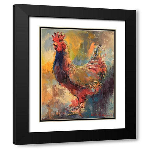 Art Rooster 1 Black Modern Wood Framed Art Print with Double Matting by Wallich, Richard