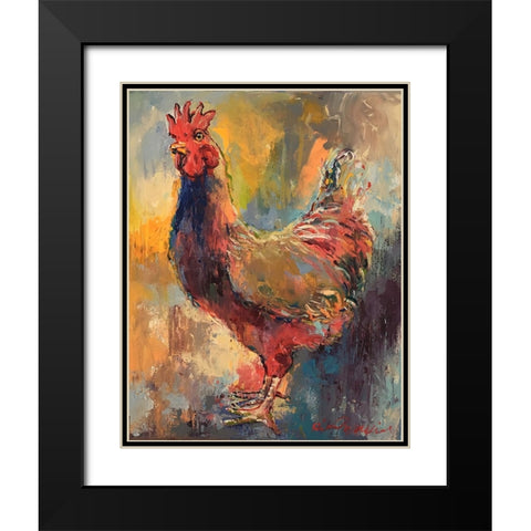 Art Rooster 1 Black Modern Wood Framed Art Print with Double Matting by Wallich, Richard
