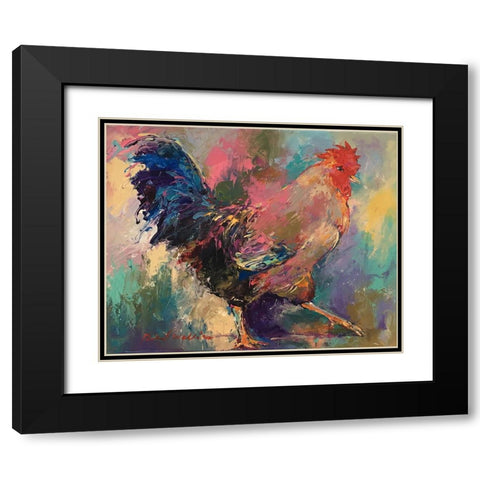 Art Rooster 2 Black Modern Wood Framed Art Print with Double Matting by Wallich, Richard