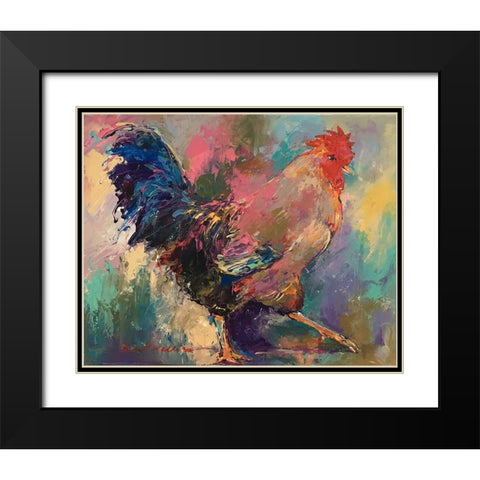 Art Rooster 2 Black Modern Wood Framed Art Print with Double Matting by Wallich, Richard