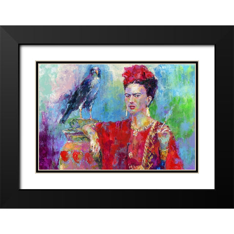 Frida Bird 1 Black Modern Wood Framed Art Print with Double Matting by Wallich, Richard