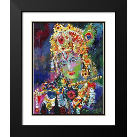 Krishna Black Modern Wood Framed Art Print with Double Matting by Wallich, Richard