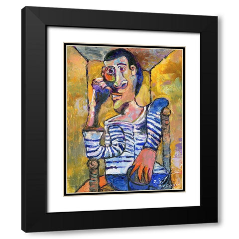 Picasso Black Modern Wood Framed Art Print with Double Matting by Wallich, Richard