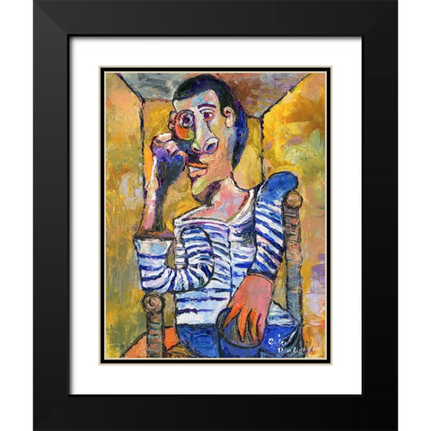 Picasso Black Modern Wood Framed Art Print with Double Matting by Wallich, Richard