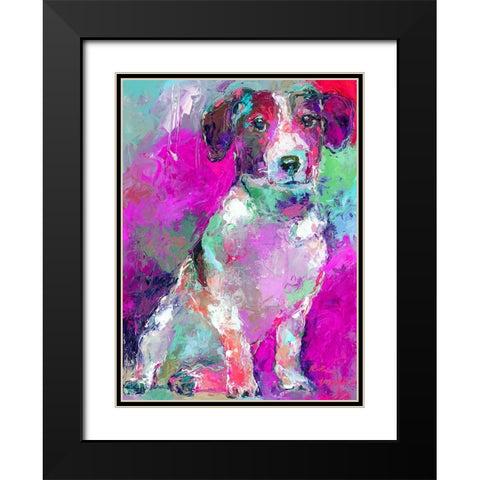 Art Russell Terrier Black Modern Wood Framed Art Print with Double Matting by Wallich, Richard
