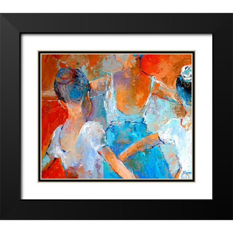 Ballet Class Black Modern Wood Framed Art Print with Double Matting by Wallich, Richard