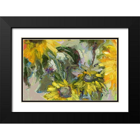 Sunflowers 2 Black Modern Wood Framed Art Print with Double Matting by Wallich, Richard