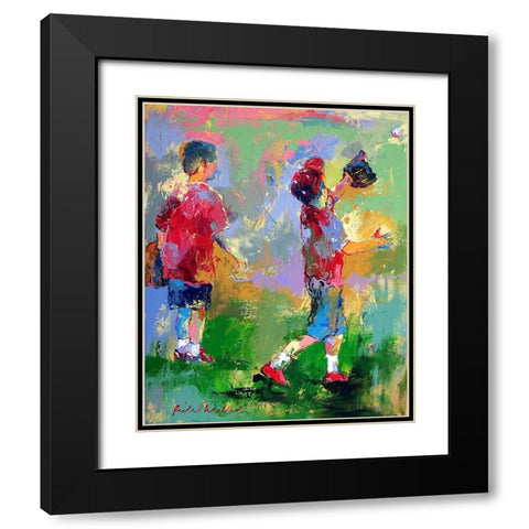 Kids 2 Black Modern Wood Framed Art Print with Double Matting by Wallich, Richard
