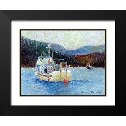Raven Black Modern Wood Framed Art Print with Double Matting by Wallich, Richard