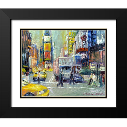Times Square Black Modern Wood Framed Art Print with Double Matting by Wallich, Richard