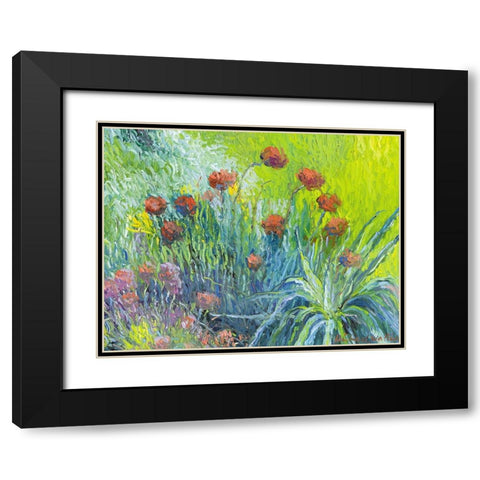 Art Flowers 1 Black Modern Wood Framed Art Print with Double Matting by Wallich, Richard