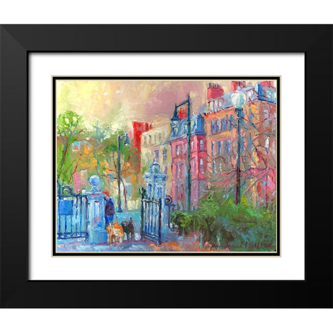 Boston Black Modern Wood Framed Art Print with Double Matting by Wallich, Richard