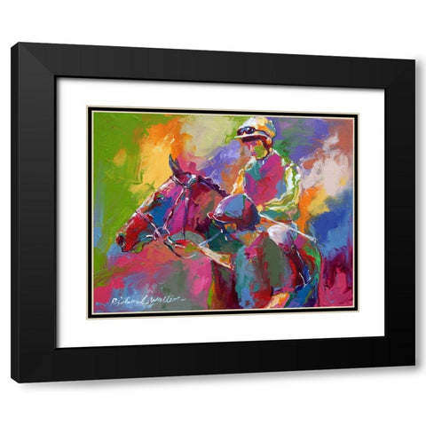 Jockeys Black Modern Wood Framed Art Print with Double Matting by Wallich, Richard