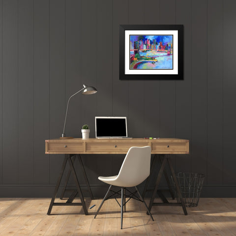 Brooklyn Black Modern Wood Framed Art Print with Double Matting by Wallich, Richard