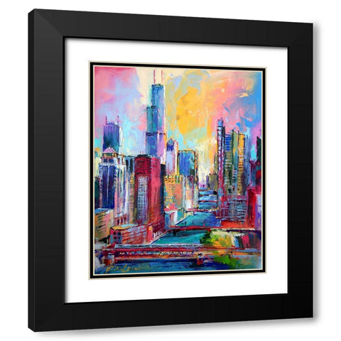 Chicago 3 Black Modern Wood Framed Art Print with Double Matting by Wallich, Richard