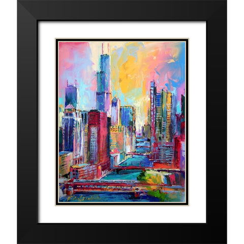 Chicago 3 Black Modern Wood Framed Art Print with Double Matting by Wallich, Richard