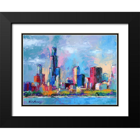 Chicago 5 Black Modern Wood Framed Art Print with Double Matting by Wallich, Richard
