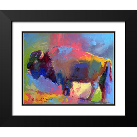 Buffalo Black Modern Wood Framed Art Print with Double Matting by Wallich, Richard