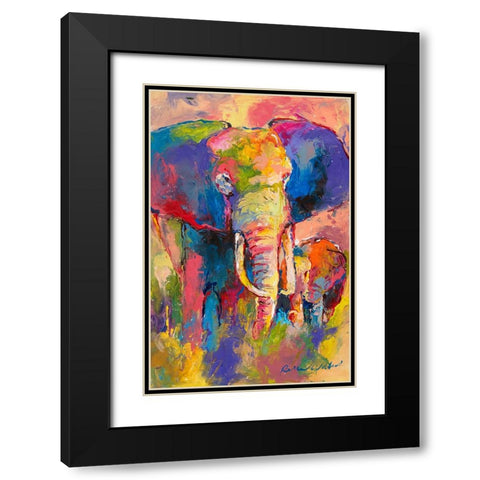Elephant 1 Black Modern Wood Framed Art Print with Double Matting by Wallich, Richard