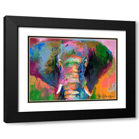 Elephant 2 Black Modern Wood Framed Art Print with Double Matting by Wallich, Richard