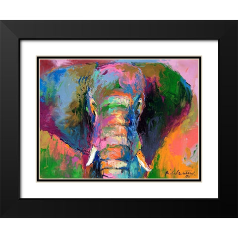 Elephant 2 Black Modern Wood Framed Art Print with Double Matting by Wallich, Richard