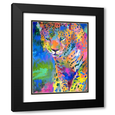 Leopard 2 Black Modern Wood Framed Art Print with Double Matting by Wallich, Richard