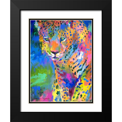 Leopard 2 Black Modern Wood Framed Art Print with Double Matting by Wallich, Richard