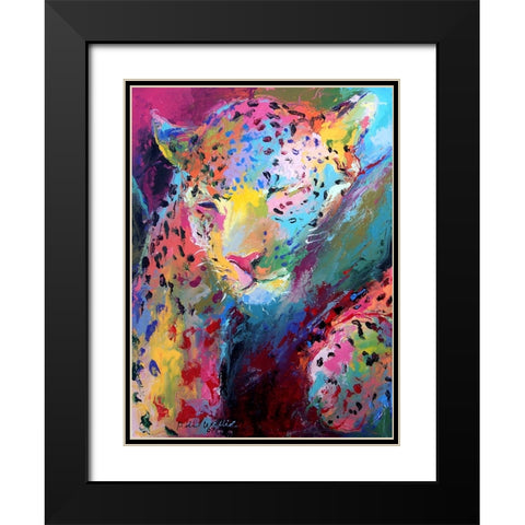 Leopard 3 Black Modern Wood Framed Art Print with Double Matting by Wallich, Richard