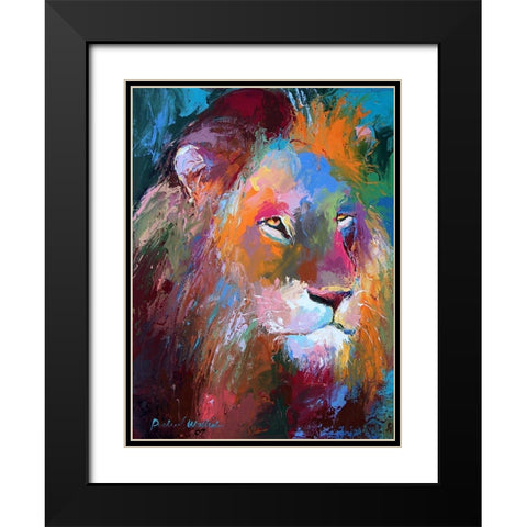 Lion 4 Black Modern Wood Framed Art Print with Double Matting by Wallich, Richard